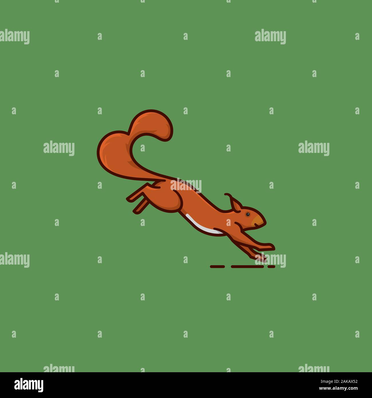 Jumping scoiattolo illustrazione per lo scoiattolo apprezzamento giorno di gennaio 21. Simpatico roditore vettore colore simbolo. Illustrazione Vettoriale