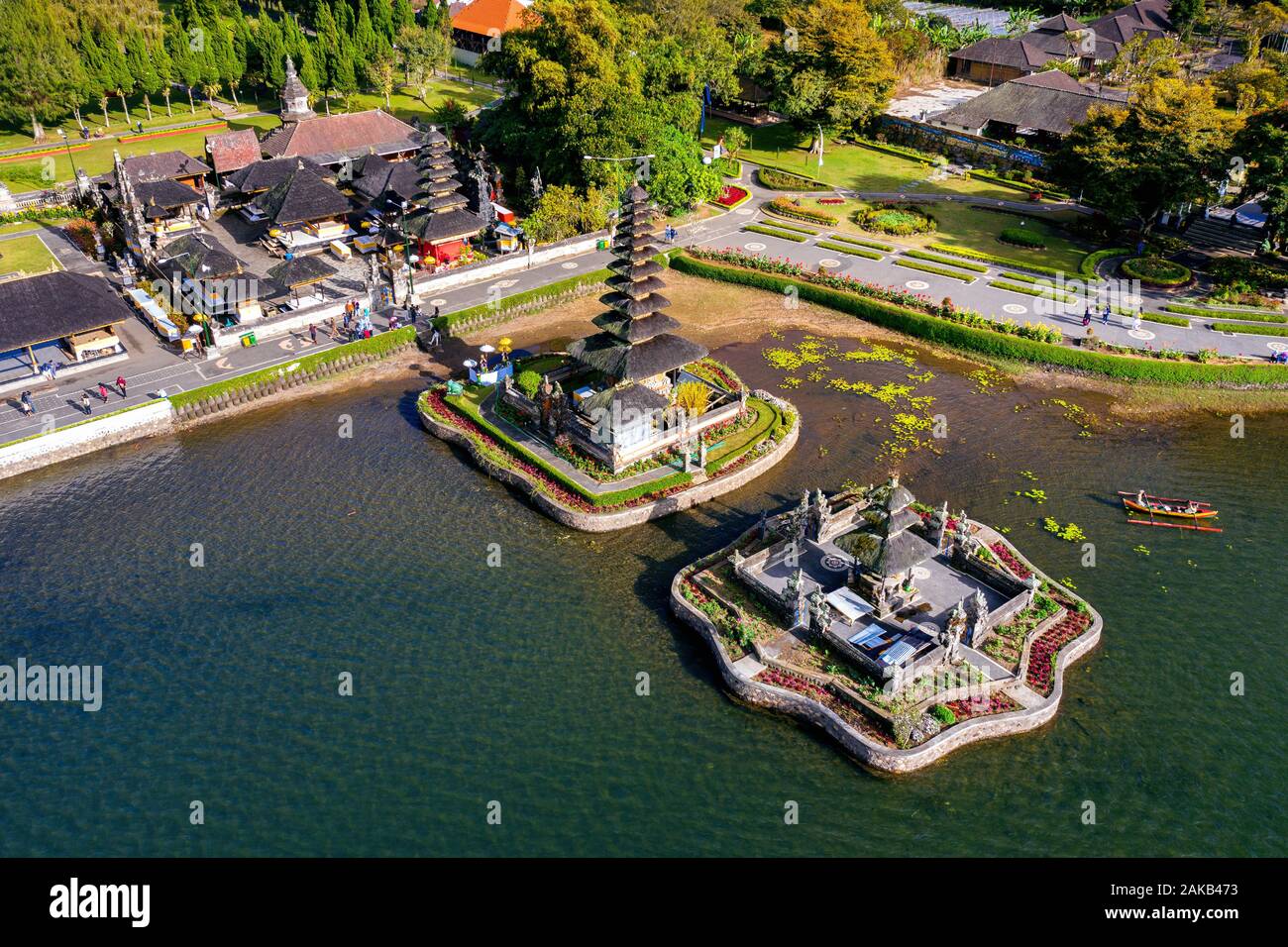 Pura Ulun Danu bratan tempio di Bali, Indonesia. Foto Stock