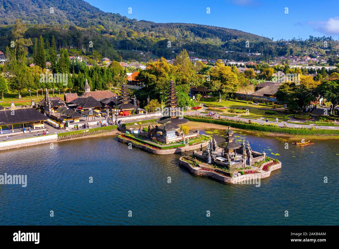 Pura Ulun Danu bratan tempio di Bali, Indonesia. Foto Stock