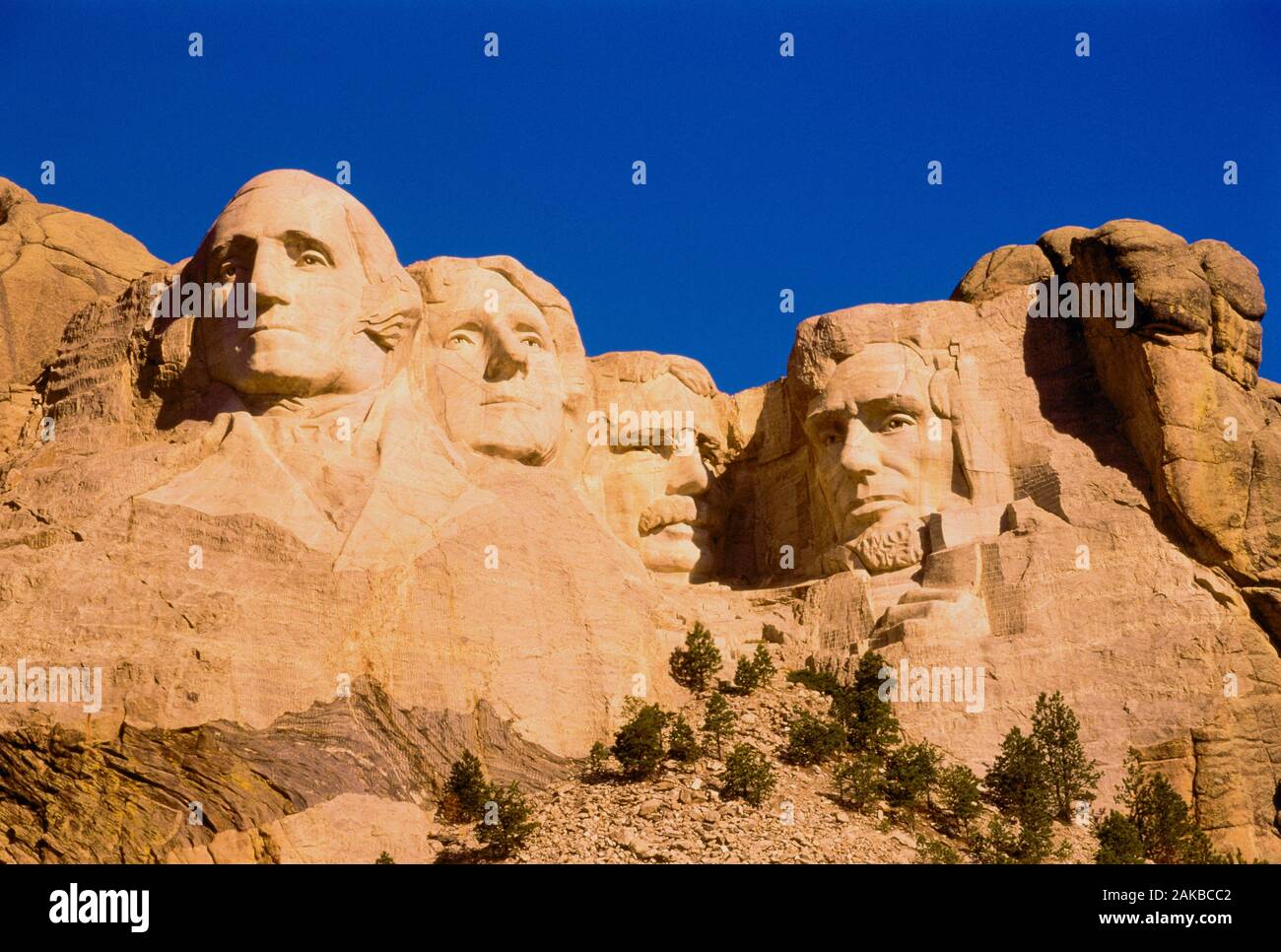 Vista del Monte Rushmore National Memorial, il Dakota del Sud, STATI UNITI D'AMERICA Foto Stock