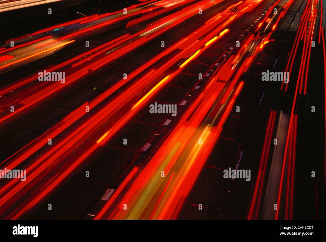 Vista della luce prove su autostrada, Los Angeles, California, Stati Uniti d'America Foto Stock