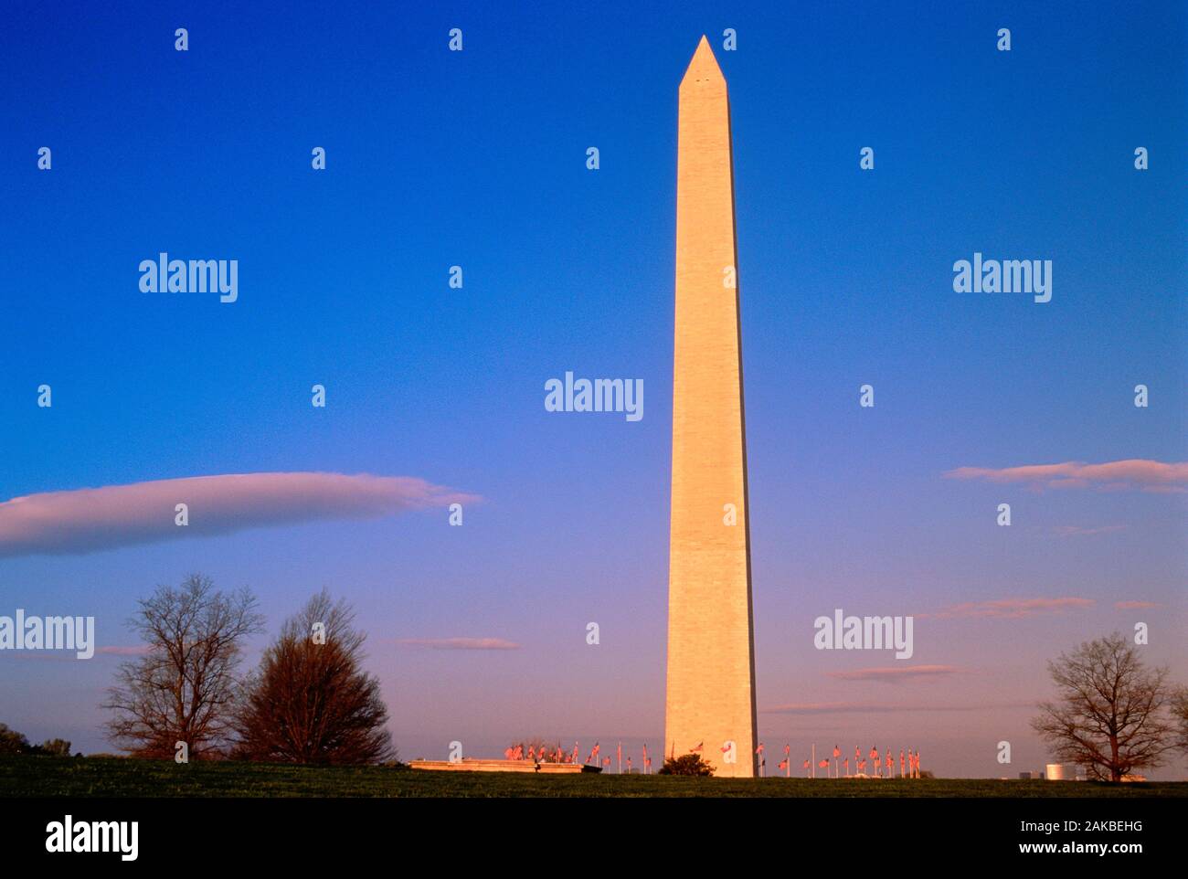 Il Monumento a Washington al tramonto, Washington DC, Stati Uniti d'America Foto Stock