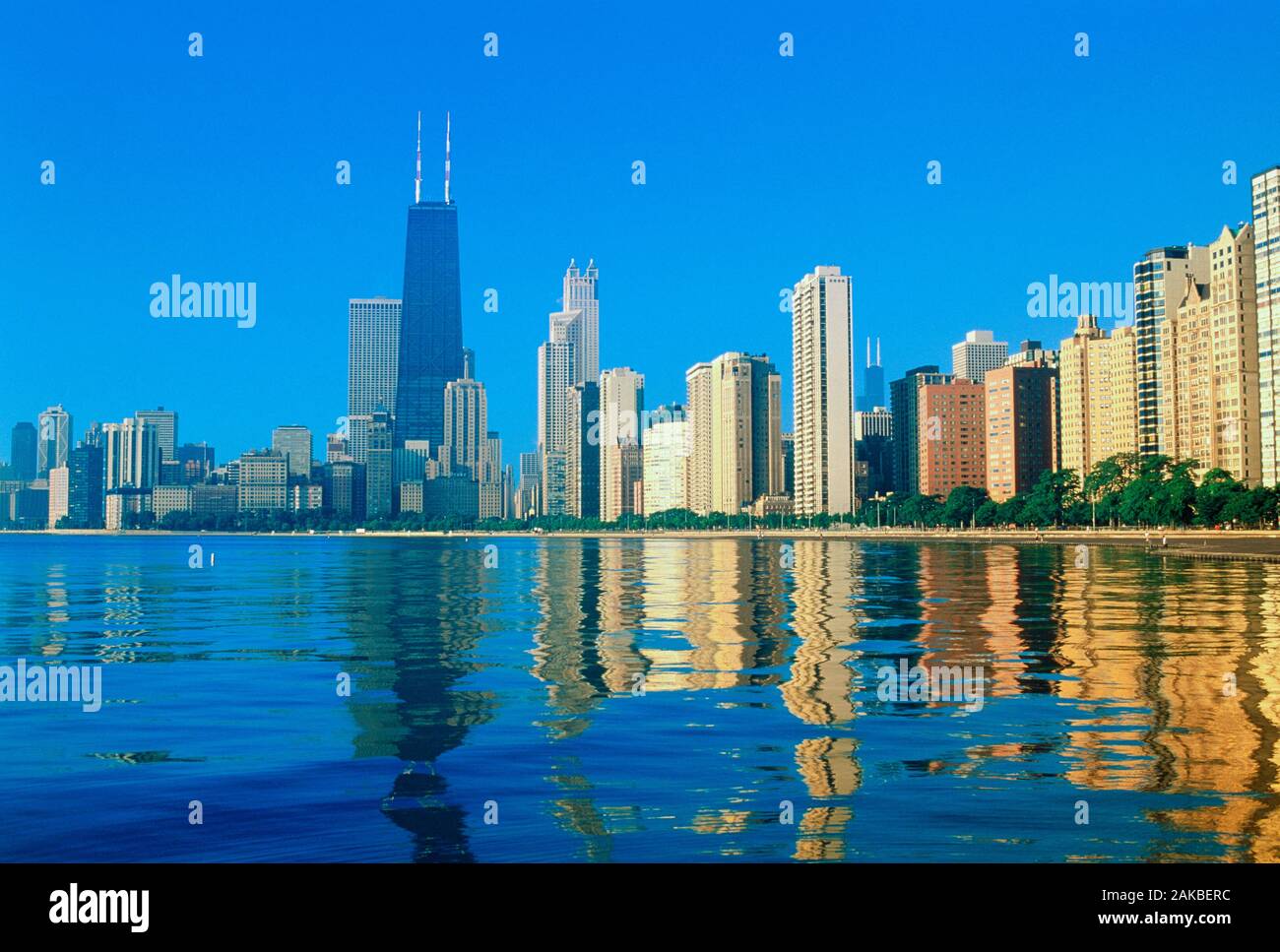 Skyline della città di Chicago, Illinois, Stati Uniti d'America Foto Stock