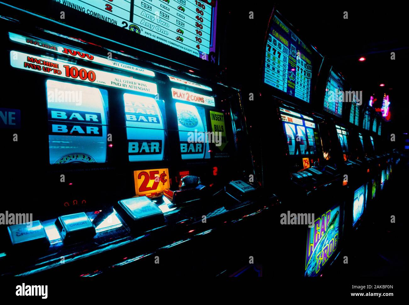 Le slot machines, Las Vegas, Nevada, STATI UNITI D'AMERICA Foto Stock