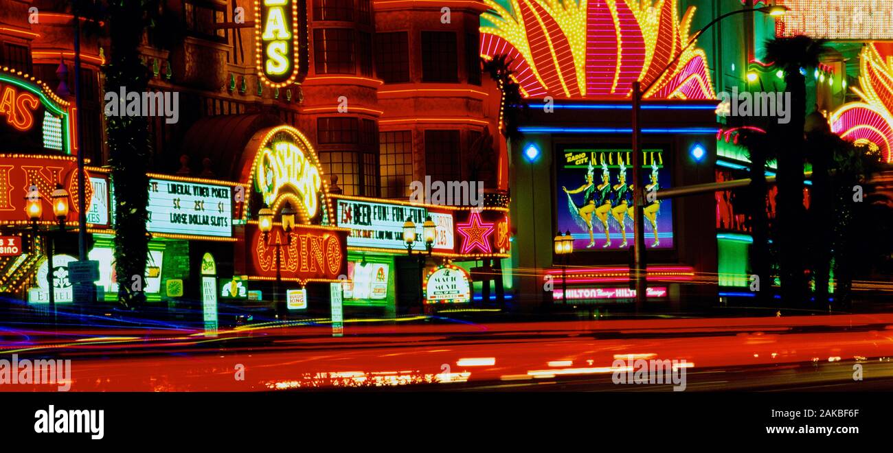 Las Vegas Boulevard di notte, Las Vegas, Nevada, STATI UNITI D'AMERICA Foto Stock