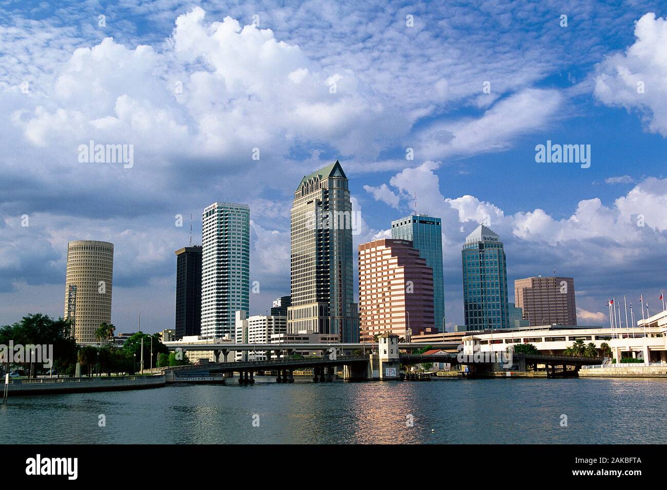 Skyline del centro, Tampa, Florida, Stati Uniti d'America Foto Stock