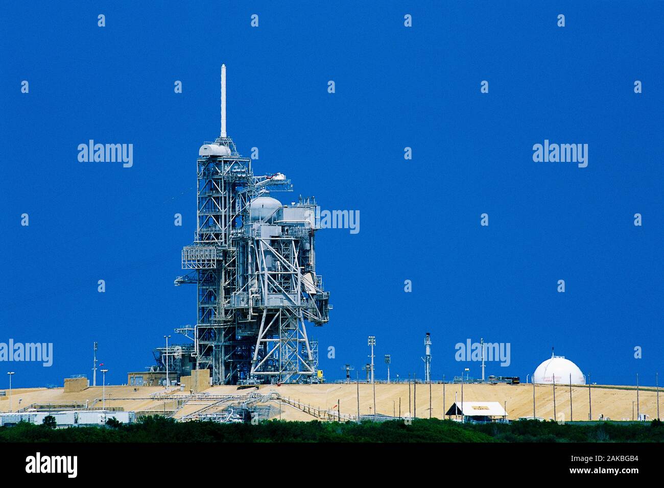 Shuttle launch pad, dal Kennedy Space Center di Cape Canaveral, in Florida, Stati Uniti d'America Foto Stock