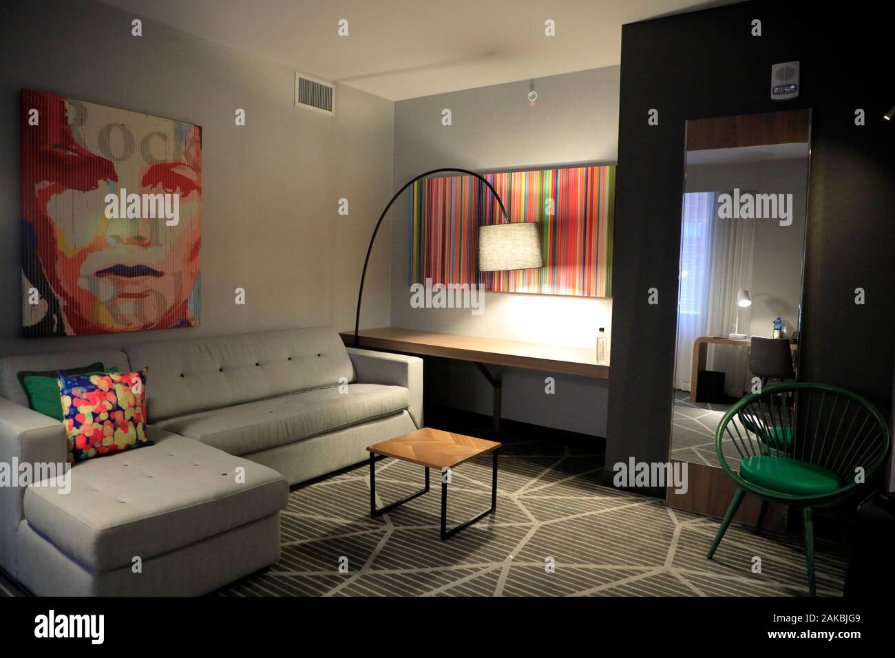 Camera per gli ospiti della suite del Rinascimento a Montreal Downtown Hotel.Montreal.Québec.Canada Foto Stock