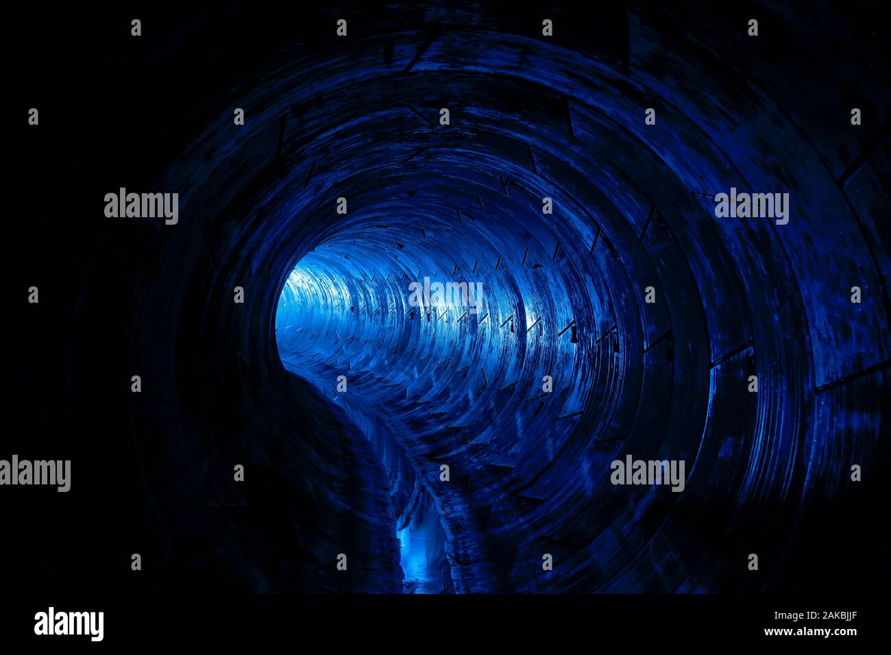 Oberhausen, la zona della Ruhr, Renania settentrionale-Vestfalia, Germania - Emscher refluo fognario Emscher conversione, nuova costruzione di AKE wastewater sewer Emsche Foto Stock