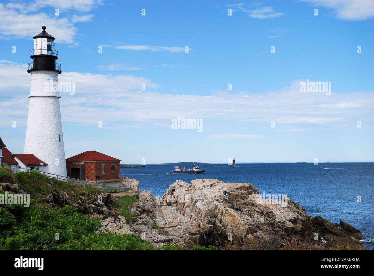 Il faro di Portland a Portland, Maine Foto Stock