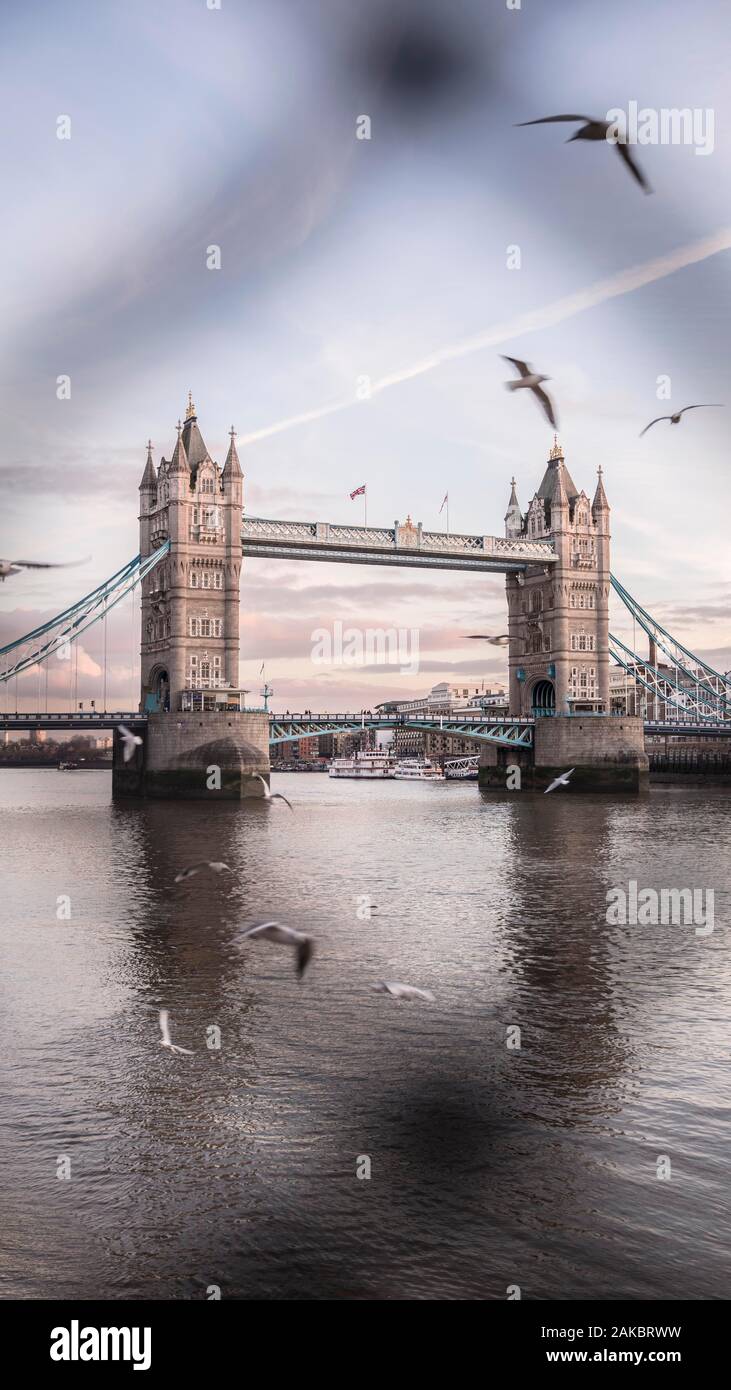 Il Tower Bridge, London, Regno Unito Foto Stock