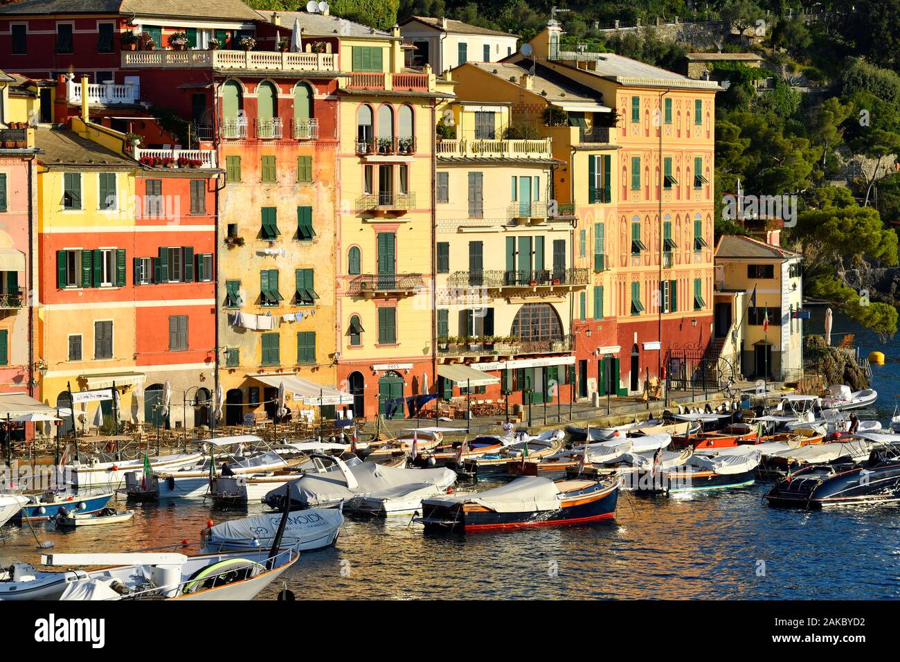 L'Italia, Liguria, Riviera ligure, il parco naturale di Portofino, il villaggio di Portofino Foto Stock