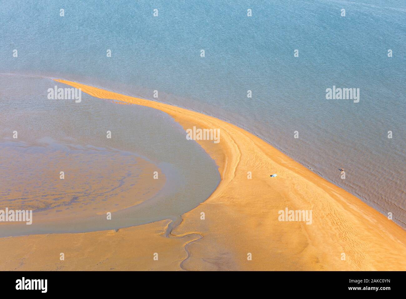 Francia, Vendee, L'Aiguillon sur Mer, pointe de l'Aiguillon (vista aerea) Foto Stock