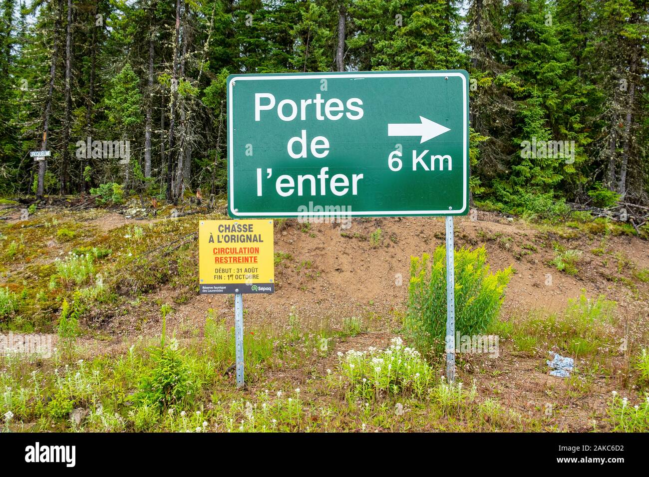 Canada, Provincia di Quebec, Laurentian Wildlife Sanctuary, le porte dell'Inferno Foto Stock
