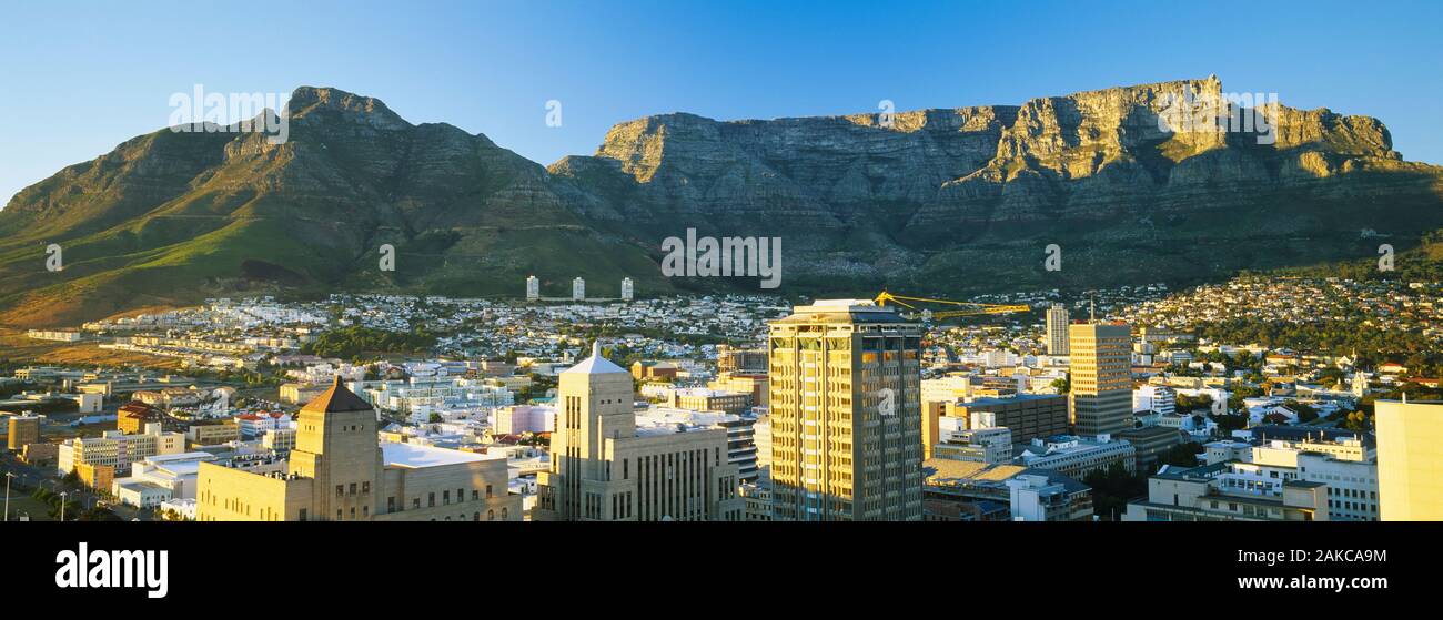 Angolo di alta vista di una città, Cape Town, Sud Africa Foto Stock
