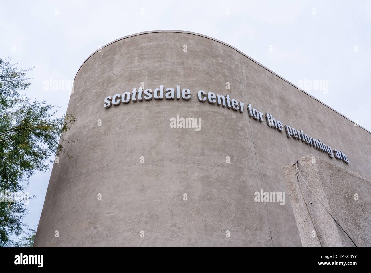 Scottsdale, AZ - nov. 30, 2019: Scottsdale Center per le Arti dello Spettacolo sulla seconda strada nella città vecchia è un 853-seat teatro per eseguire e visual un Foto Stock