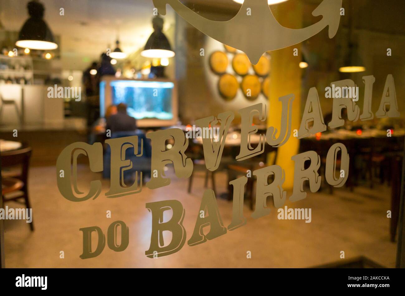 Il Portogallo, Lisbona, quartiere Bairro Alto, ristorante Foto Stock