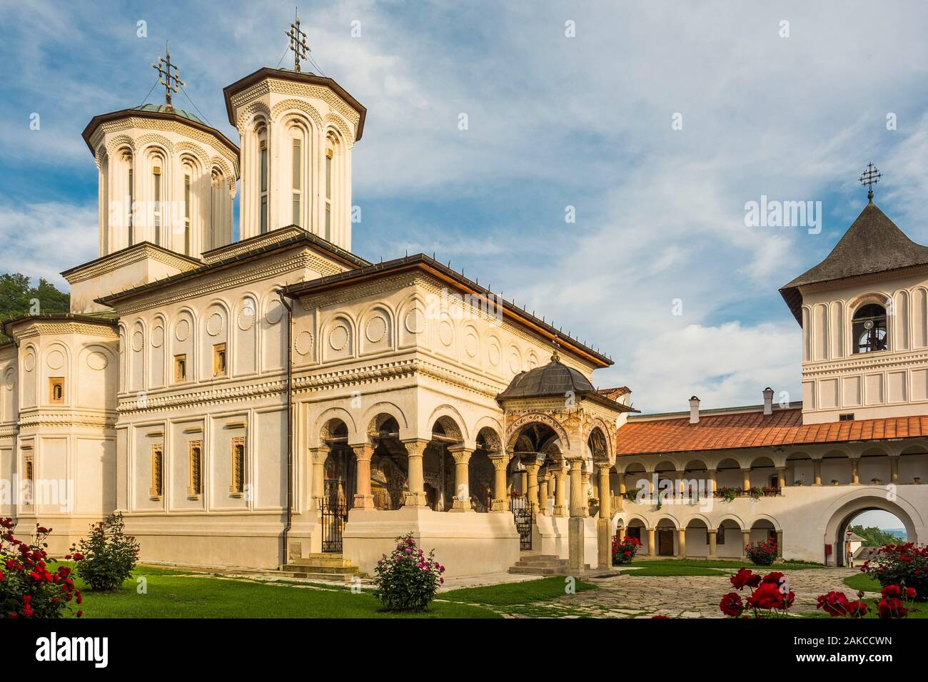La Romania, Valacchia, Horezu, il Monastero di Horezu è elencato come un patrimonio mondiale dell UNESCO nel 1993 per la qualità di conservazione di questi dipinti di più di trecento anni Foto Stock