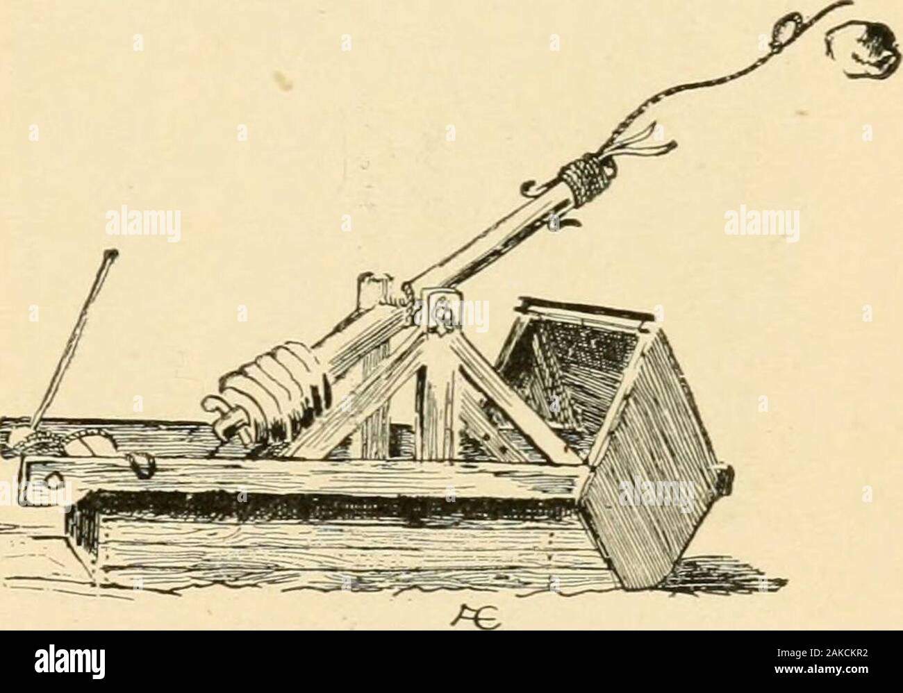 La storia di Columbus . Khan ancora una volta, portare- catapulta caricato. ing alcuni regali e lettere dal Papa finoal imperatore cinese.It ha preso il polo fouryears per rendere la diff-cult e pericoloso jour-ney in tutta l'Asia, la casa del Gran Ivhan, che è stato molto lieto di vedere il loro. Marco è diventato un grande favorito con l'imperatore, che hanno reso liim uno dei suoi ufficiali. Mentre Marco Polo è stato in viaggio circa la Cina come un funzionario di Kublai Khan suo padre e suo zio si sono resi utili mediante la costruzione di una catapulta, wliich era una macchina in quel momento in uso in Europa per lanciare pietre e altri missile Foto Stock