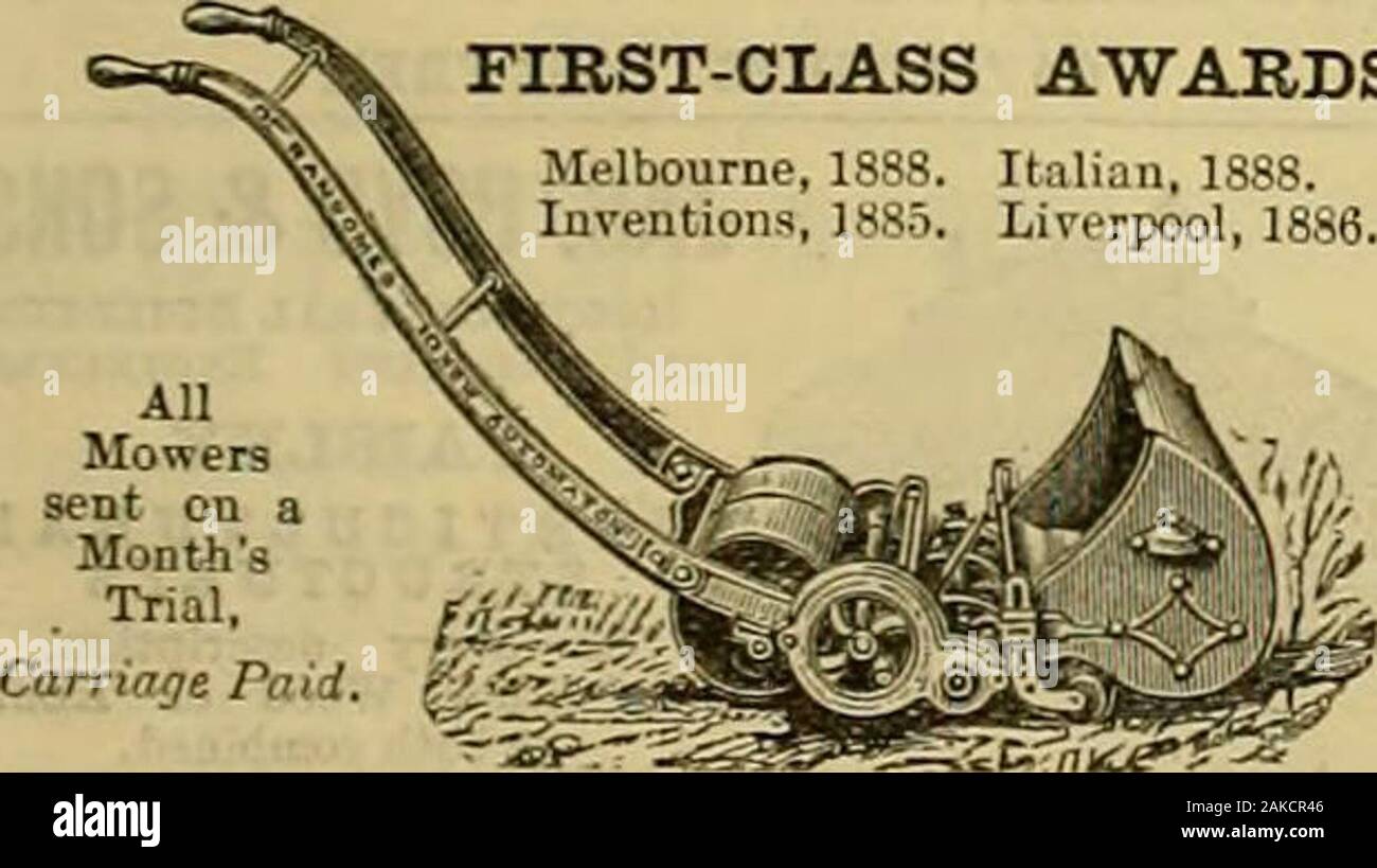 I giardinieri' cronaca : un settimanale illustrato ufficiale di orticoltura e materie affini . Sarà MOW SCONFINANO KOUND AIUOLE, molto facile lavorare.Irires e indicazioni su apiilication. Rulli del giardino di tutte le dimensioni di &c. ALEX. SHANKS & FIGLIO, tane Ferriera, Arbroath,e 110, Cannon Street, Londra, ad es. Un grande stock di tutti sizts di macchine ahvays mantenuta inLoxDOS, dove le riparazioni vengono eseguite anche da experiencedworkmen, indirizzo di Londra per le riparazioni :-44, Stenditoio Street East, Goodmans campi. E. RANSOMES first-class AWARDS.. Tosaerba, i migliori al mondo. In tutte le dimensioni per soddisfare ogni esigenza. Nuovo Foto Stock