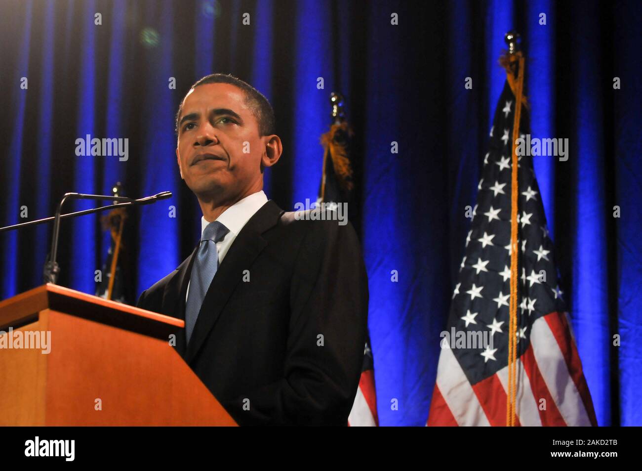 Candidato presidenziale democratico Sen. Barack Obama offre un discorso sulla razza e politica presso il Centro Nazionale della Costituzione di Philadelphia, PA 18 marzo 2008. Foto Stock