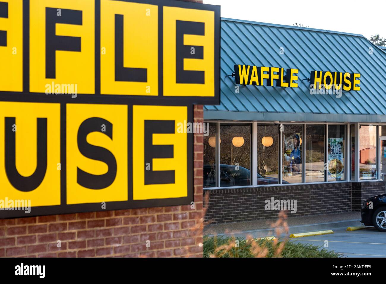 Waffle House 24-hour ristorante di Buford, Georgia. (USA) Foto Stock
