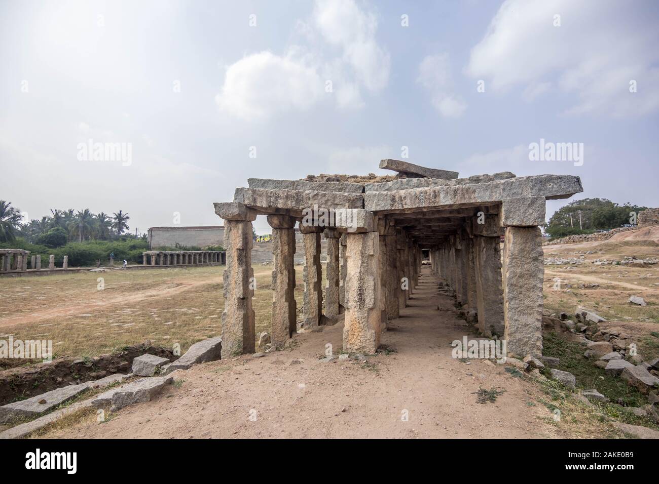 Krishna tempio di hampi karnataka india con magnifica area trading per portugese popolo francese durante vijayanagar empire e mercato locale Foto Stock