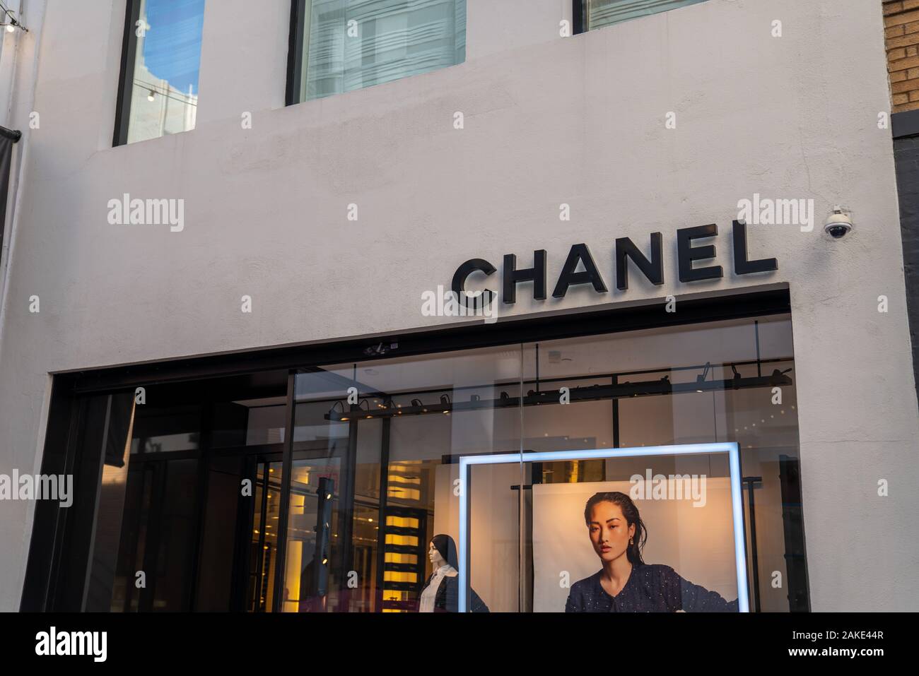 Chanel progettista abbigliamento e fashion store ubicazione nel quartiere alla moda di San Francisco neighborhood Foto Stock