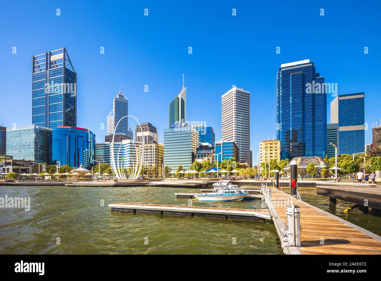 Skyline di Perth in Australia occidentale Foto Stock