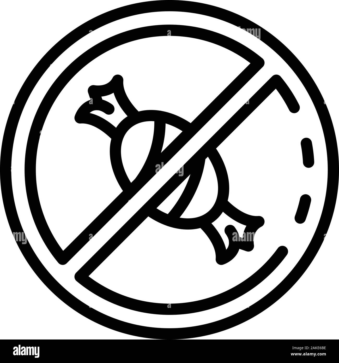 Nessuna icona bonbon, stile contorno Illustrazione Vettoriale