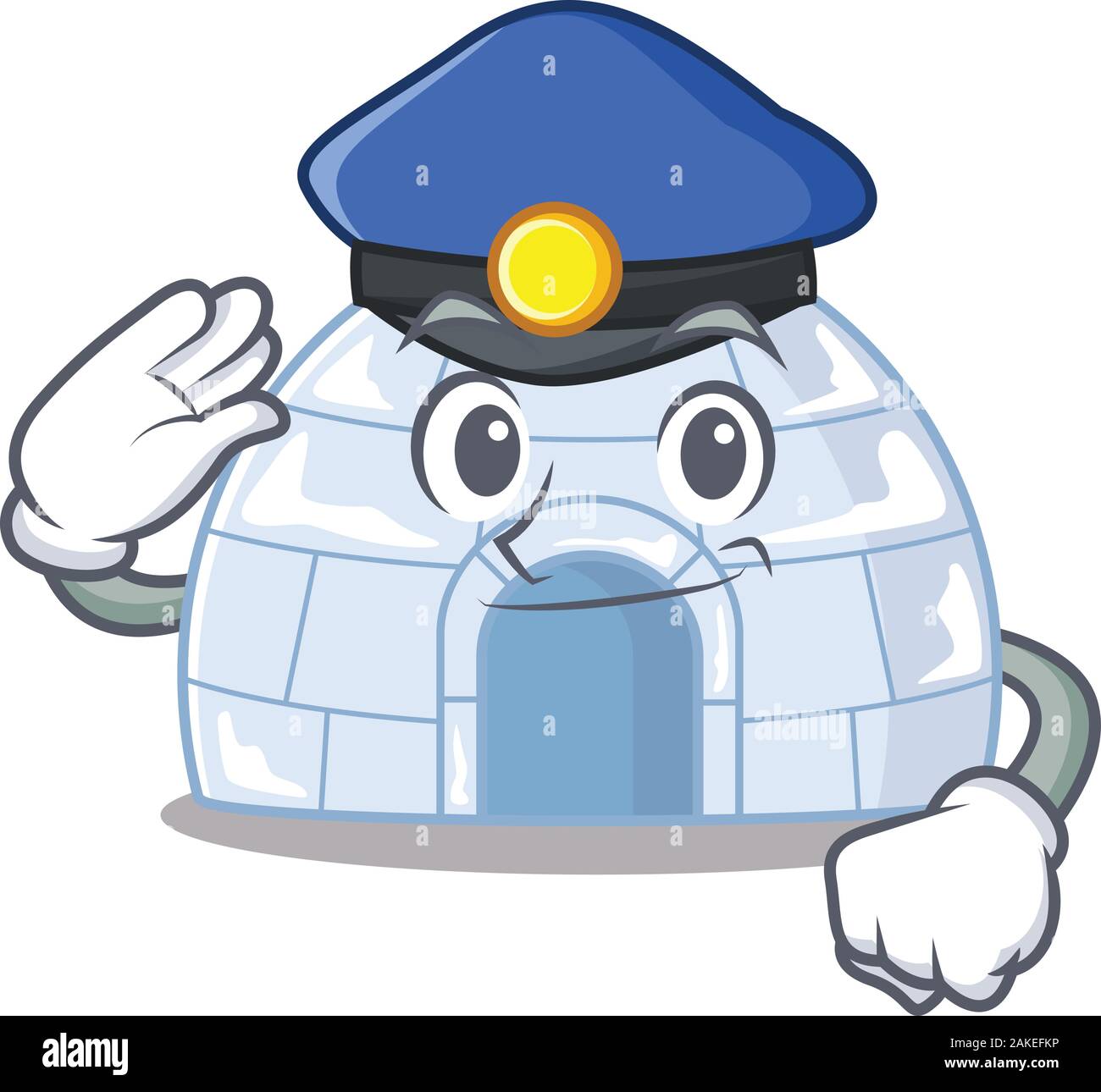 Igloo mascotte cartoon eseguito come un funzionario di polizia Illustrazione Vettoriale