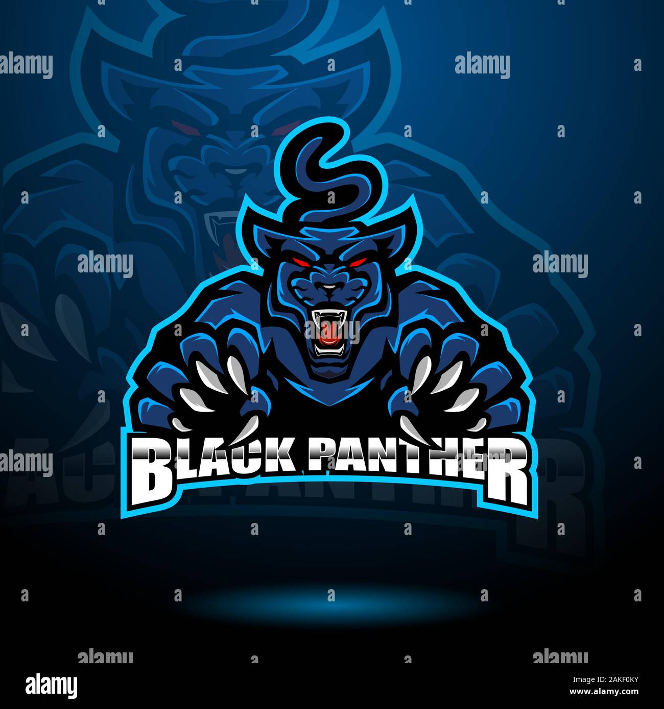 Black Panther esporte logo mascotte Illustrazione Vettoriale