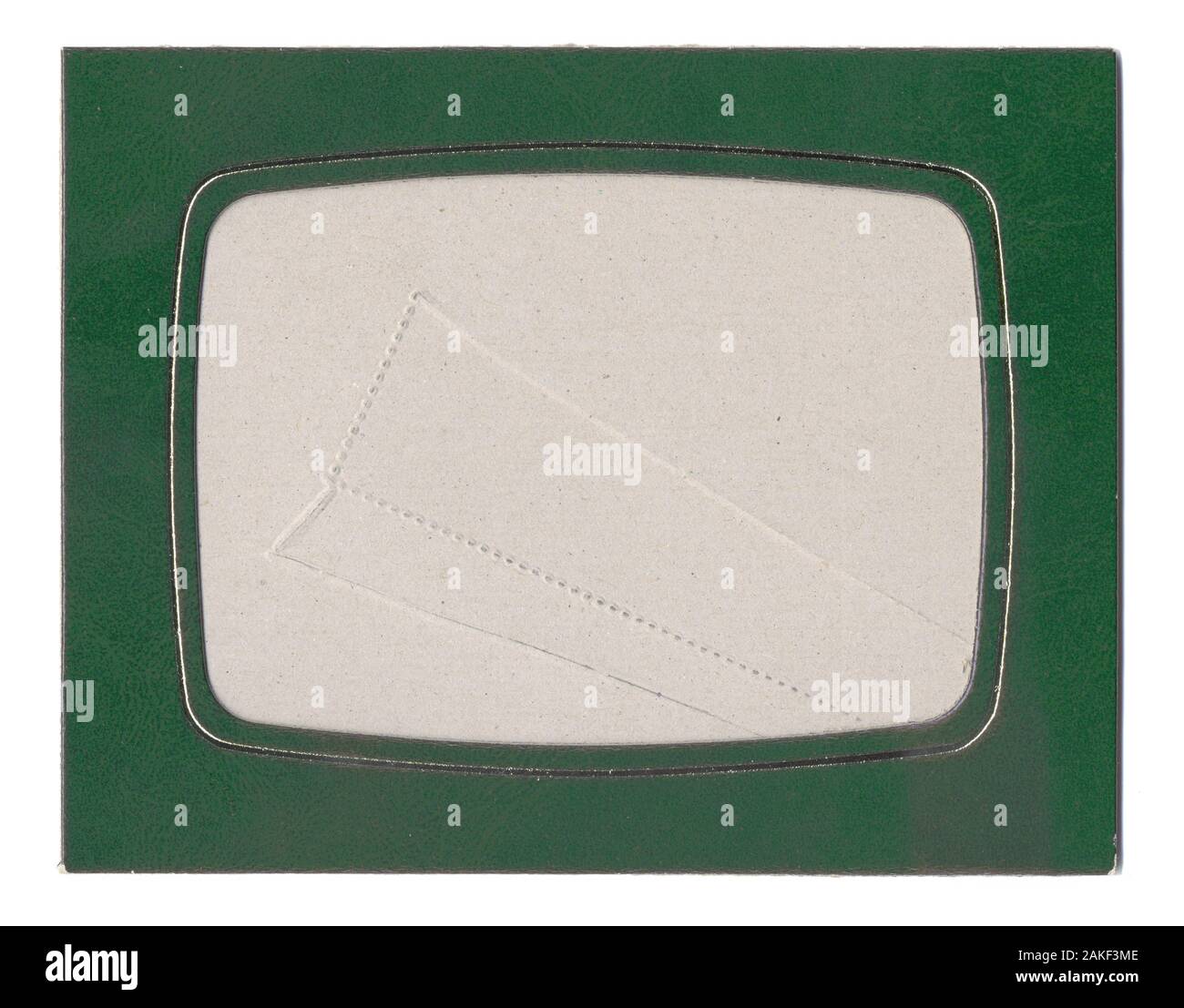 Il vecchio stile a trama verde photo frame isolato su bianco Foto Stock