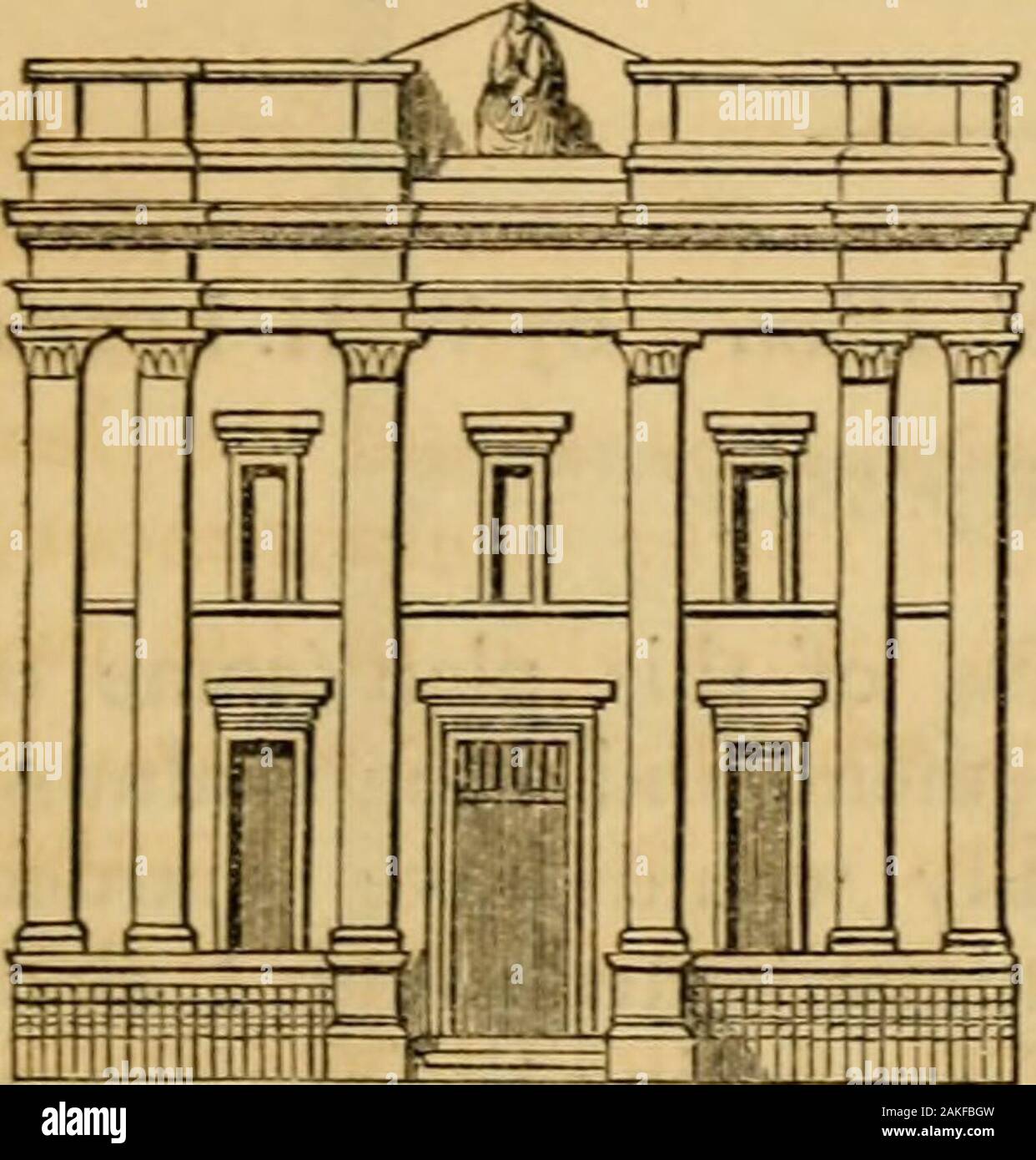 La rivista di architettura . ico di minutiae attendto di qualsiasi tipo. Non vi era alcuna occasione qualunque forrailifig, come sarebbe Phil-Archimedes punningly osservare, poiché theNational Galleria è suscettibile di avere abbastanza ringhiera arredate bycritics e il pubblico. Difficilmente si può obiettare che le alterazioni, così farpointed fuori, avrebbe provocato un aumento del materiale di ex-pense, perché il numero di finestre e nicchie havebeen sarebbe diminuita; né sarebbero più colonne sono stati richiesti:l'otto dato ormai per propyUea avrebbe fornito due su ciascun i lati del portico e due per ognuno dei padiglioni. Il Foto Stock