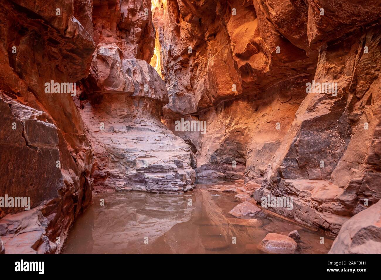 Khazali canyon presso Wadi Rum desert in Giordania Foto Stock