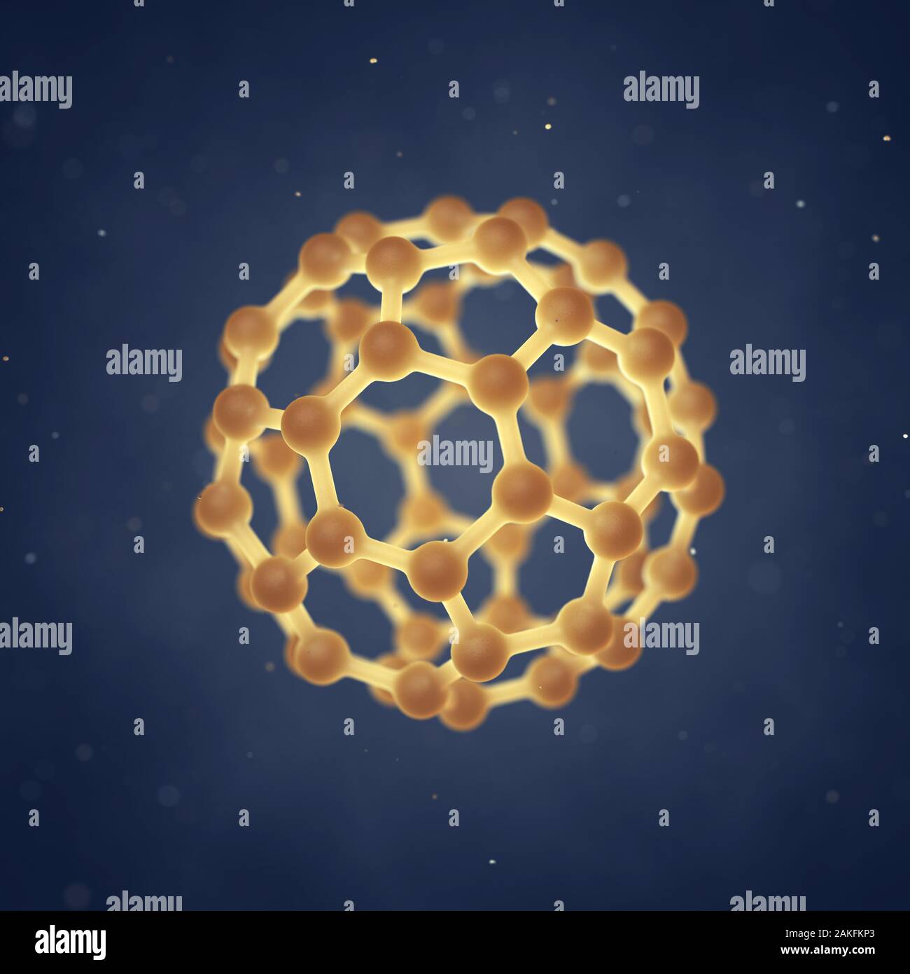 Grafene buckyball modello , 3d illustrazione Foto Stock