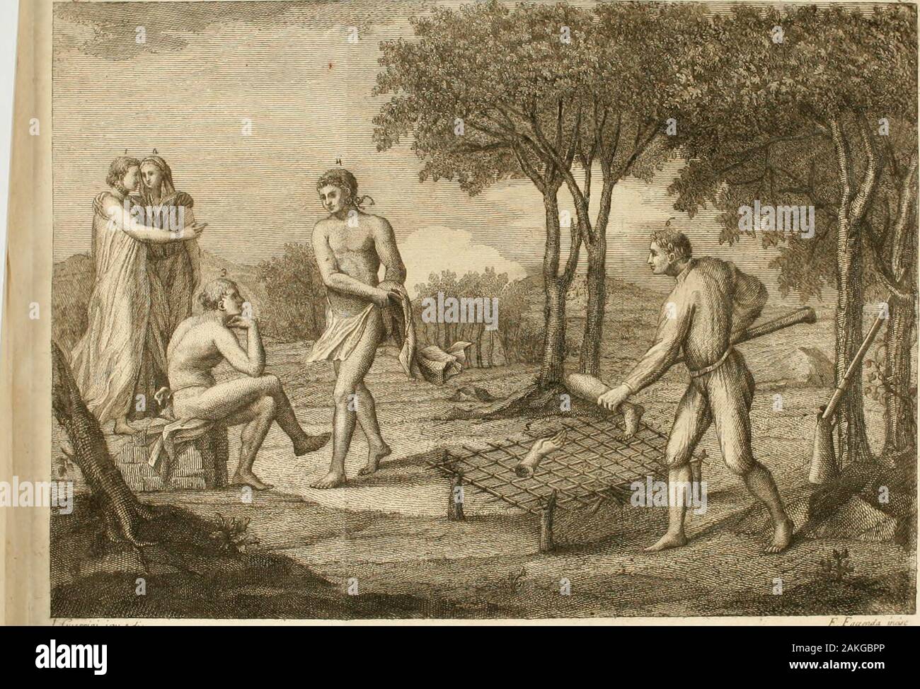 Saggio di storia americana, o ISA, Storia naturale, civile, e sacra, de regni, e delle provincie spagnuole di terra-ferma nellâ America meridionale . io odia/U. i/r// ,///r ( n/WCO o LIBRO SECONDO. f$ ti a foggia di mitre (i) . Le corone fono fatte di UIP-me vaghe di uccelli ; e alcune tra GuipUHalti ne vidiche fono di onu maravigliofo gulto . Le alte fono com-pone di penne di raro, o di altri uccelli viltofi. Pergradevol che fia ad ogni nazione Orinochefe il pen-nacchio , non tutte però lo ufano egualmente ; e tran-ne il ballo , in cui molti V adoperano , vanno qualifempre una tetta nuda , e feomp Foto Stock