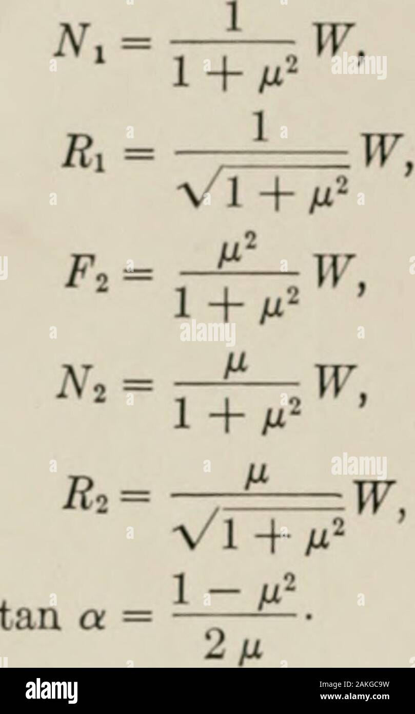 Meccanica analitica per studenti di fisica e ingegneria . - A = 0, sy - Xt + Fz - w = o, 2G0= F2l cos a + nulla &gt;in una cos a = 0. lere a è l'angolo richiesto. Abbiamo inoltre -ft F, A. 44 meccanica analitica risolvere questi otteniamo Fx = r-£-t w, 1 + M. Foto Stock