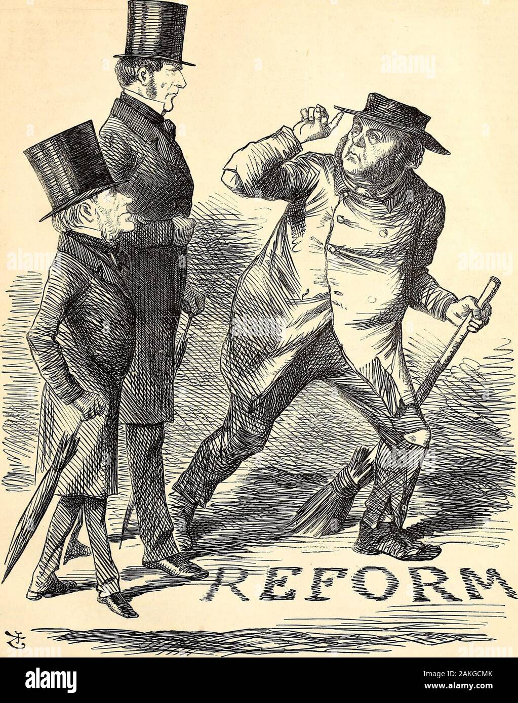 Punzone . in, petting delicatamente il nuovo hounds ot i loro pacchi;amministrazione ferroviaria, sudorazione Neath i lavori accatastati sulle loro spalle;Squires grande su razze bovine ; gli avvocati, come i taxi a chiamata;alcuni grandi uomini di piccoli luoghi, in un luogo di grande sensazione di piccole dimensioni. Tis strano come signori e Commons, snob e si rigonfiano scudiero e clown,si proclamano, sulla citazione, alla casa di andare verso il basso.Se i nostri saggi che hanno pertanto raccogliere, posti più alti corona,la risposta dovrebbe essere piuttosto, andando fino a andando verso il basso. Ma ahimè, a giudicare dalla qualità delle misure e dei voti ;dal jobbery e la venalità è il turno di parlare e cappotti;da Foto Stock