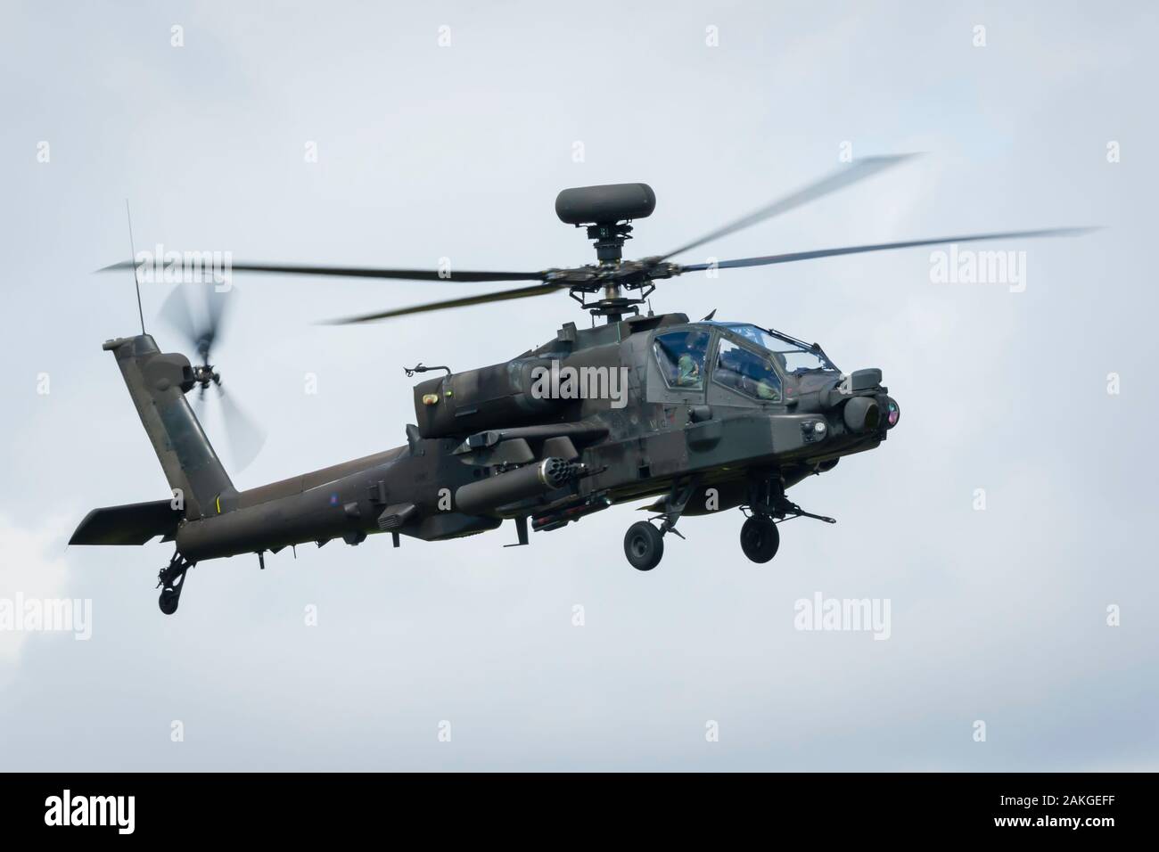 Fairford, Gloucestershire, Regno Unito - 20th luglio 2019: Boeing AH-64D Longbow Apache Viene Visualizzato al Fairford International Air Tattoo 2019 Foto Stock