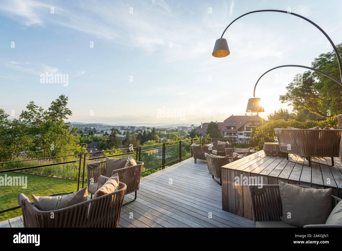 Francia, Haute-Savoie, Annecy, il ristorante Le Clos des Sens di three-star chef Laurent Petit Foto Stock