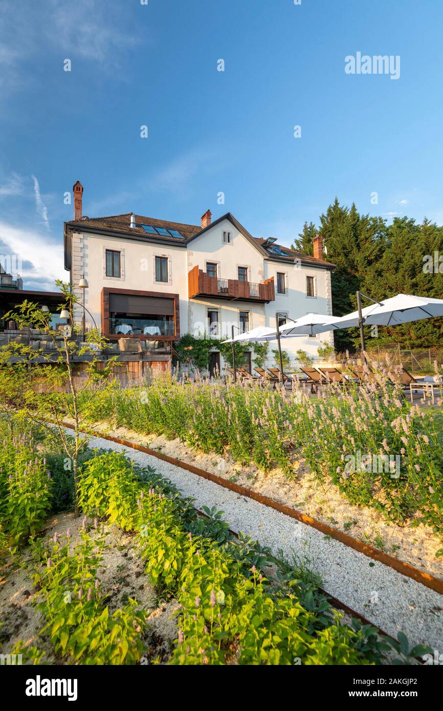 Francia, Haute-Savoie, Annecy, il ristorante Le Clos des Sens di three-star chef Laurent Petit Foto Stock