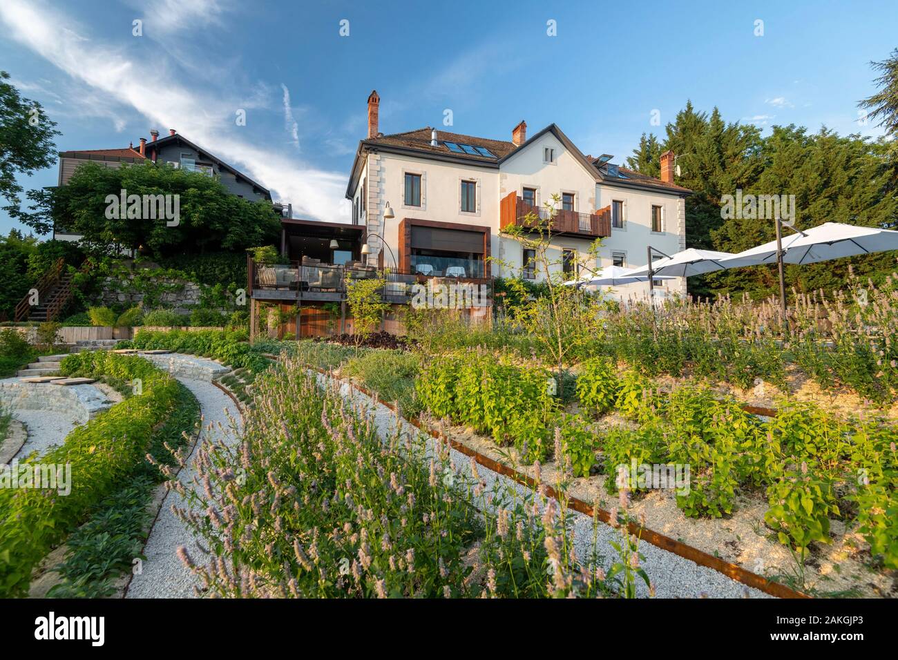 Francia, Haute-Savoie, Annecy, il ristorante Le Clos des Sens di three-star chef Laurent Petit Foto Stock