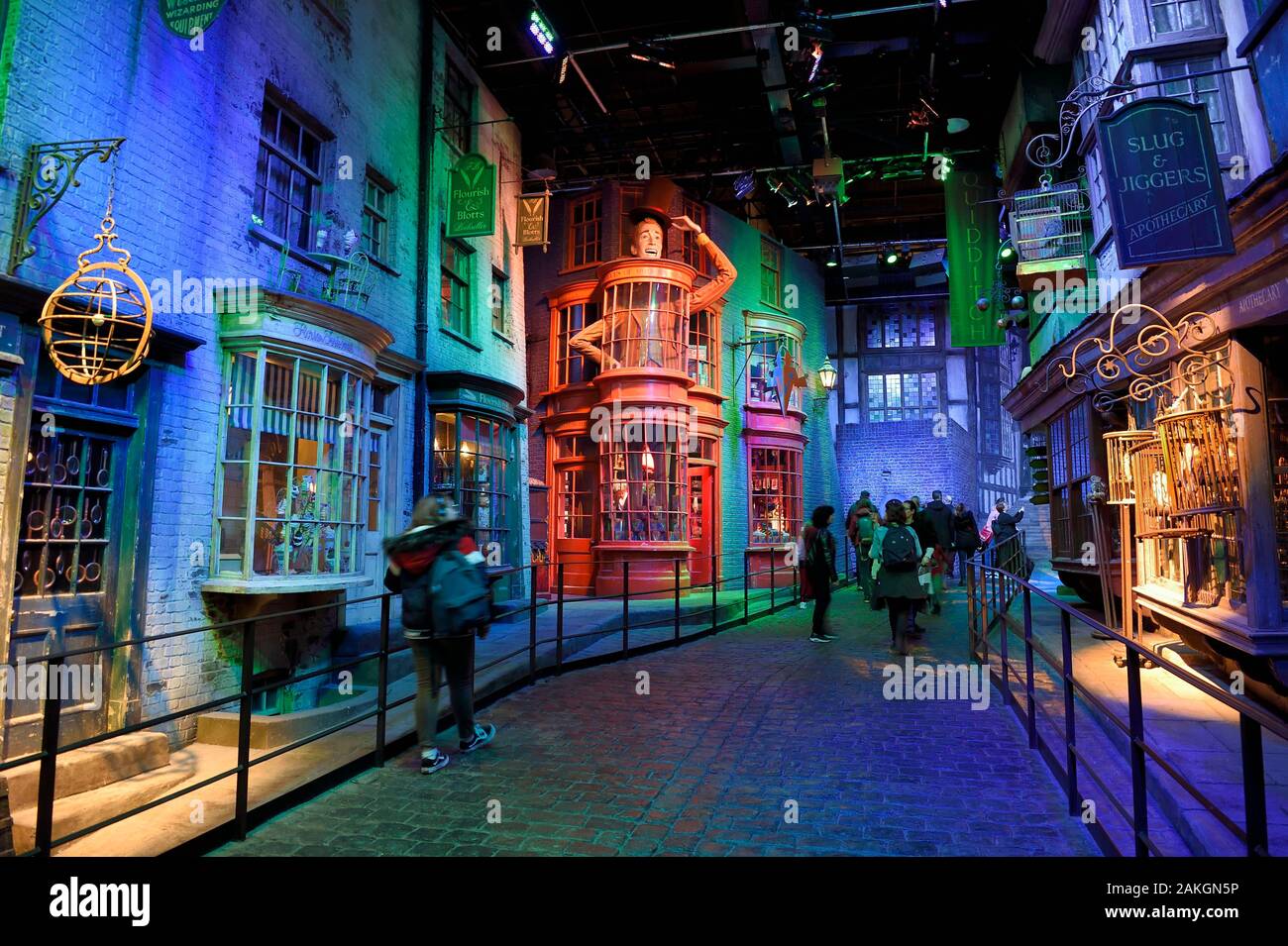 Regno Unito, Hertfordshire, Leavesden, Leavesden Film Studios, Harry Potter Studio Tour London, la scena degli otto film di Harry Potter" Realizzazione di, Diagon Alley Foto Stock