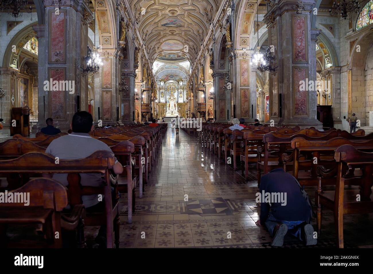 Il Cile, Santiago de Cile, Santiago Cattedrale Metropolitana chiamato anche la cattedrale dell'assunzione della beatissima Vergine Foto Stock