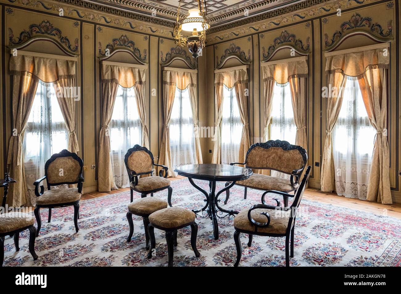 La Bulgaria, Plovdiv, interno del case borghesi del XIX secolo Foto Stock