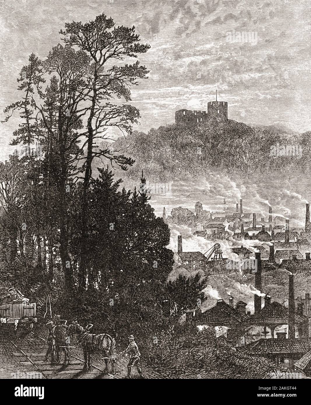 Il Black Country e Castello di Dudley, West Midlands, Inghilterra, visto qui nel XIX secolo. In inglese da immagini, pubblicato 1890. Foto Stock