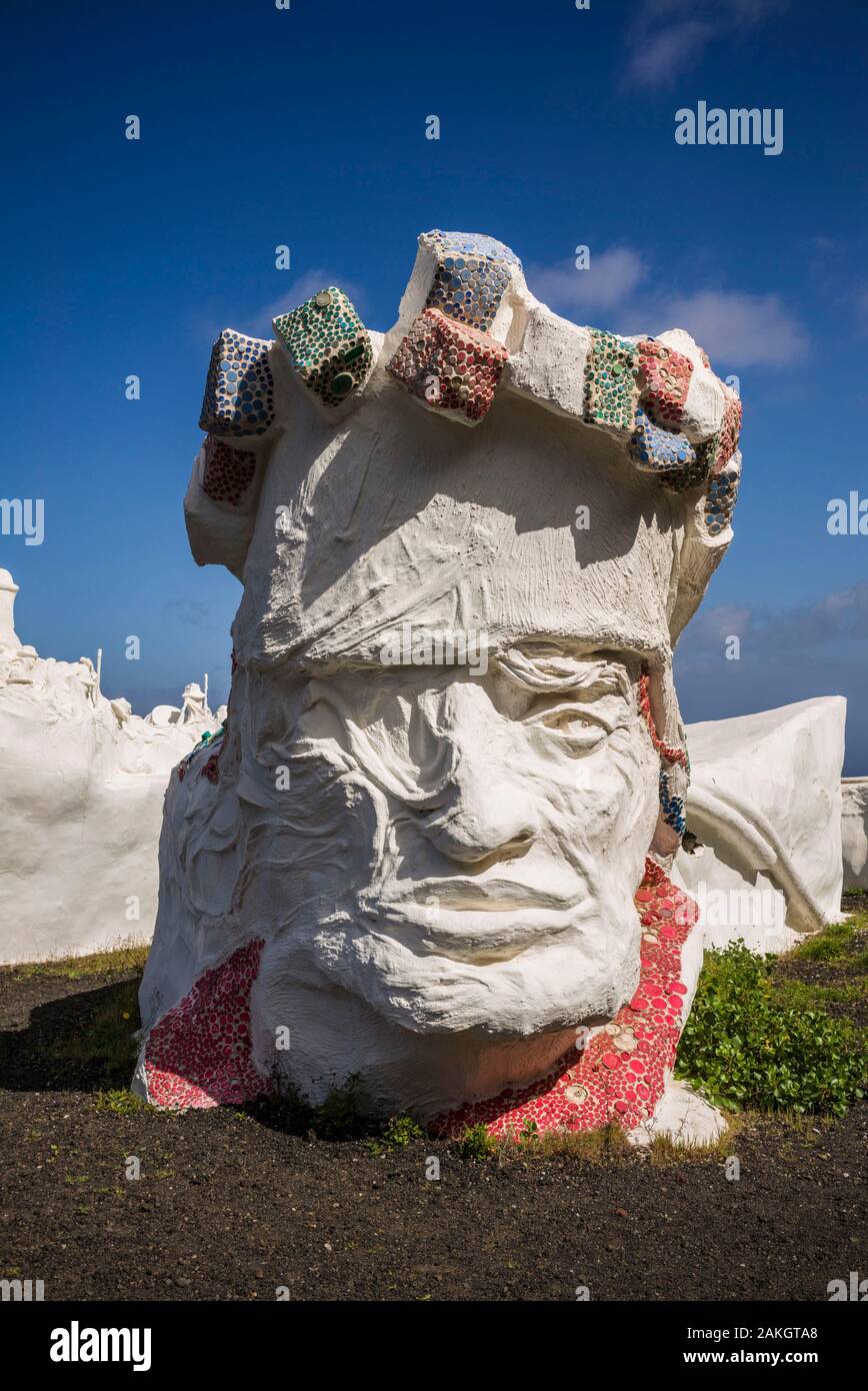 Spagna Isole Canarie El Hierro Island, Valverde, capitale dell'isola, statue in gesso dal tradizionale dei tre re le celebrazioni del Natale Foto Stock