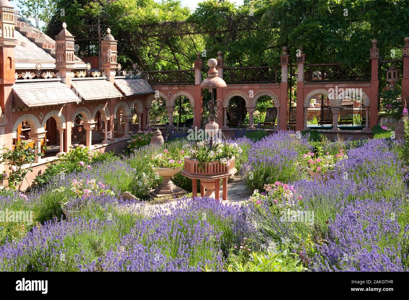 Francia, Haute Savoie Rumilly, Vaulx, giardini segreti, notevole giardino etichetta, parrocchia gardenn e lavanda Foto Stock