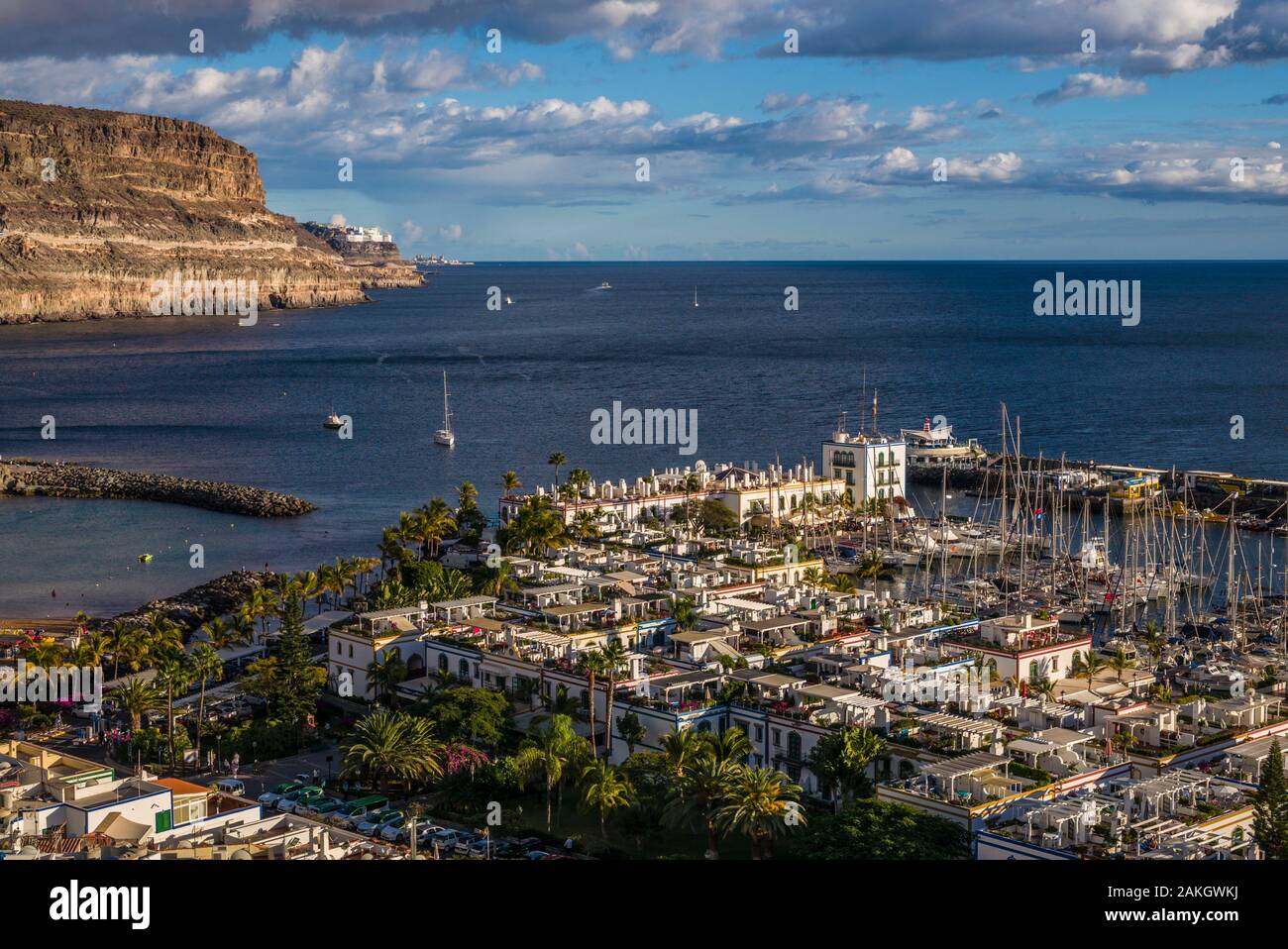 Spagna isole canarie Gran Canaria Island, Puerto de Mogan, la marina Foto Stock